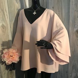 Size 26/28 Plus Lane Bryant Peach Blouse